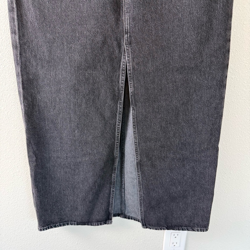 AGOLDE Leif Low Slung Jean Skirt Spider Black Denim Casual Women’s Size 25 - Picture 4 of 14